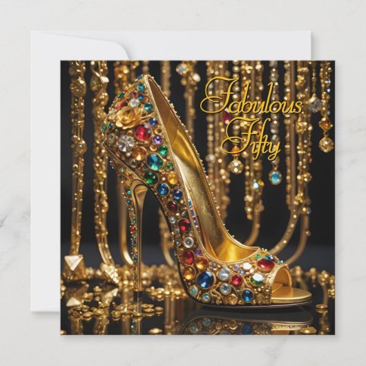 Invitation Fabuleux Parties scintillant Stiletto Rouge bleu o (Devant)