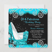 Invitation Fabuleux Parties scintillant Turquoise talons haut (Dos)