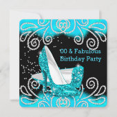 Invitation Fabuleux Parties scintillant Turquoise talons haut (Devant)