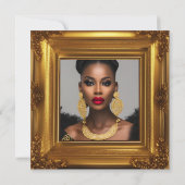 Invitation Fabuleux Photo Anniversaire de fête Ornate Gold Fr (Dos)