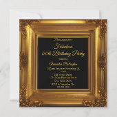 Invitation Fabuleux Photo Anniversaire de fête Ornate Gold Fr (Devant)