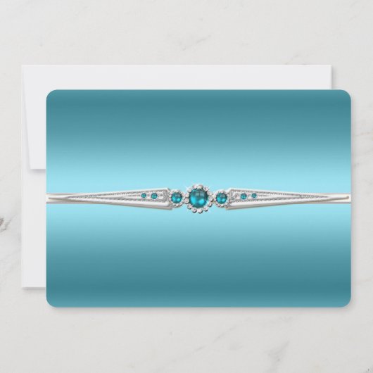Invitation Fabuleux Photo fête d'anniversaire Turquoise bleu (Dos)