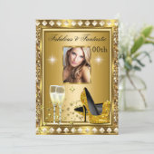Invitation Fabuleux Photo Gold Glitz Glam Hollywood Anniversa (Debout devant)