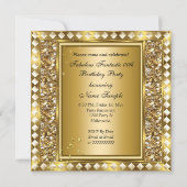 Invitation Fabuleux Photo Gold Glitz Glam Hollywood Anniversa (Dos)
