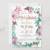 Invitation Fabuleux Quartier aquarelle floral 40e anniversair (Devant)