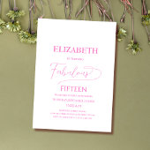 Invitation fabuleux quinze rose élégant classique quinceañera