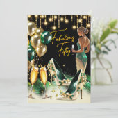 Invitation Fabuleux robe de crème d'or Emerald Green Annivers (Debout devant)