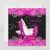 Invitation Fabuleux rose hauts talons fête d'anniversaire (Dos)