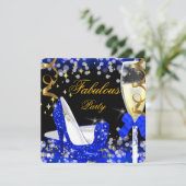 Invitation Fabuleux Royal Blue Parties scintillant High Heel  (Debout devant)