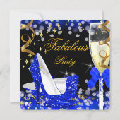 Invitation Fabuleux Royal Blue Parties scintillant High Heel  (Devant)