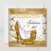 Invitation Fabuleux talons hauts blancs dorés pailletés pour (Devant)