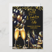Invitation Fabuleux talons Posters de animaux Champagne Anniv (Devant)