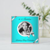 Invitation Fabuleux Turquoise Blue Diamond Silver Photo 30 Pa (Debout devant)