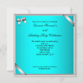Invitation Fabuleux Turquoise Blue Diamond Silver Photo 30 Pa (Dos)