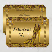 Invitation Fabulieuses chaussures à talons hauts Leopard Gold (Devant / Derrière)