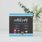 Invitation Fabully Festive Cocktail Party (aqua) (Debout devant)