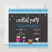 Invitation Fabully Festive Cocktail Party (aqua) (Devant)