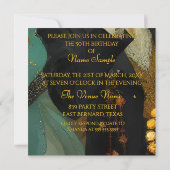 Invitation Fabulos 50 Art déco 1920 Flapper Vert Bijou (Dos)