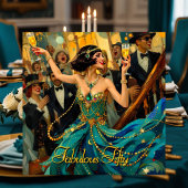 Invitation Fabulos 50 Art déco 1920 Flapper Vert Bijou