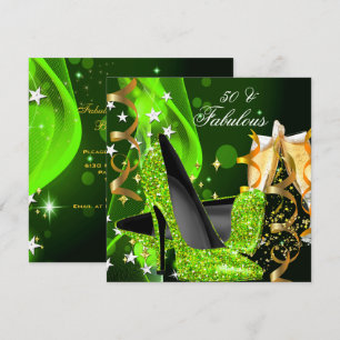 Invitation Fabulos Chaussures à Talons Dorées Vert Citron pou
