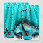 Invitation Fabulos Chaussures à Talons Hauts avec Étoiles Ble (Devant / Derrière)