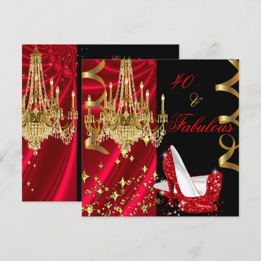 Invitation Fabulos Chaussures à Talons Hauts Rouges Quarante (Devant / Derrière)