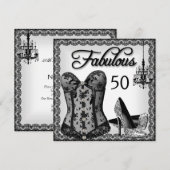 Invitation Fabulos Talons Hauts Corset Noir Blanc Soirée (Devant / Derrière)