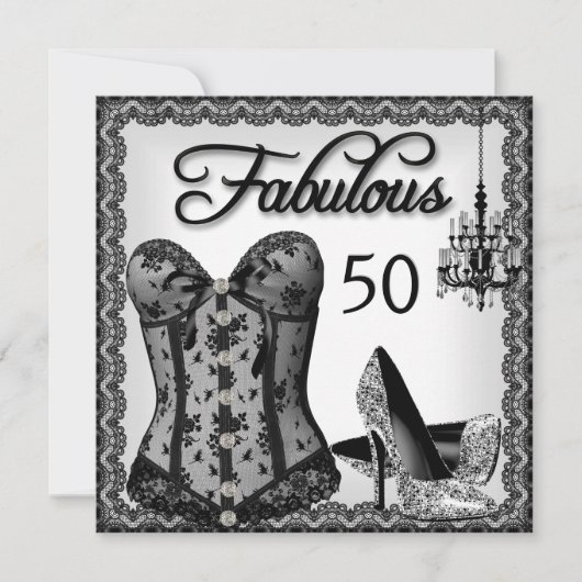 Invitation Fabulos Talons Hauts Corset Noir Blanc Soirée (Devant)