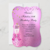 Invitation Fabulos Talons Hauts Rose Clair Brillant Anniversa (Dos)