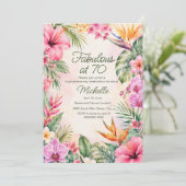 Invitation Fabulose Fleur Tropicale 70e Anniversaire (Debout devant)