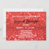 Invitation Fabulosité à 55 ans Anniversaire Paillettes Corail (Dos)