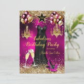Invitation Fabulosité Anniversaire talons étoile Célébration  (Debout devant)