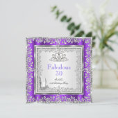 Invitation Fabulous 30 Party Purple Silver Chaussures (Debout devant)