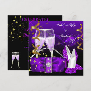 Invitation Fabulous 50 Fantastiques Talons Hauts Violet Paill