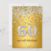 Invitation Fabulous 60 Rubans Dorés Argentés 60e Anniversaire (Devant)