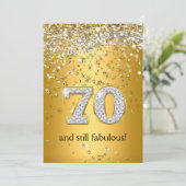Invitation Fabulous 70 Rubans Dorés et Argentés 70e Anniversa (Debout devant)