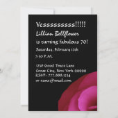 Invitation Fabulous 70th Birthday Party Ruby Red Rose W1485 (Dos)