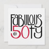 Invitation Fabulous à 50 ans rouge (Dos)