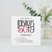 Invitation Fabulous à 50 ans rouge (Debout devant)