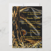Invitation Fabulous Birthday Golden Heels Black Champagne (Dos)