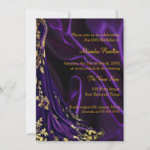Invitation Fabulous Birthday Purple Gold Heels Champagne (Dos)