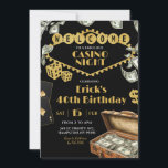 Invitation Fabulous Casino Night 40th 50th Adult Anniversaire<br><div class="desc">Casino Night Adulte Invitation d'anniversaire,  Casino 40th 50th 60th Surprise Birthday Party,  Poker Card Anniversaire Party,  Casino Retraite Party</div>
