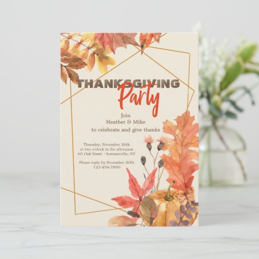 Invitation Fabulous Fall Thanksgiving (Debout devant)