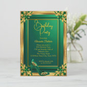 Invitation Fabulous Fifty Emerald Green Gold high Heel Gems (Debout devant)
