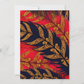 Invitation Fabulous Fifty Five Birthday Red Gold Feathers (Dos)