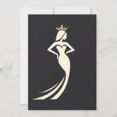 Invitation Fabulous Forty Queen Golden Black 40th Birthday (Dos)