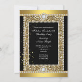 Invitation Fabulous Gold Black Glamor Hollywood Diamond (Dos)