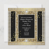 Invitation Fabulous Gold Black Glamor Photo Diamond Party (Dos)