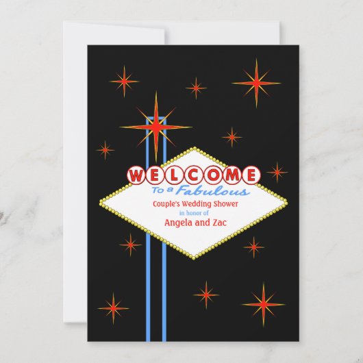 Invitation Fabulous Las Vegas Nights Wedding shower Invitatio (Devant)