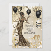 Invitation Fabulous Leopard Birthday Celebration Champagne (Devant)
